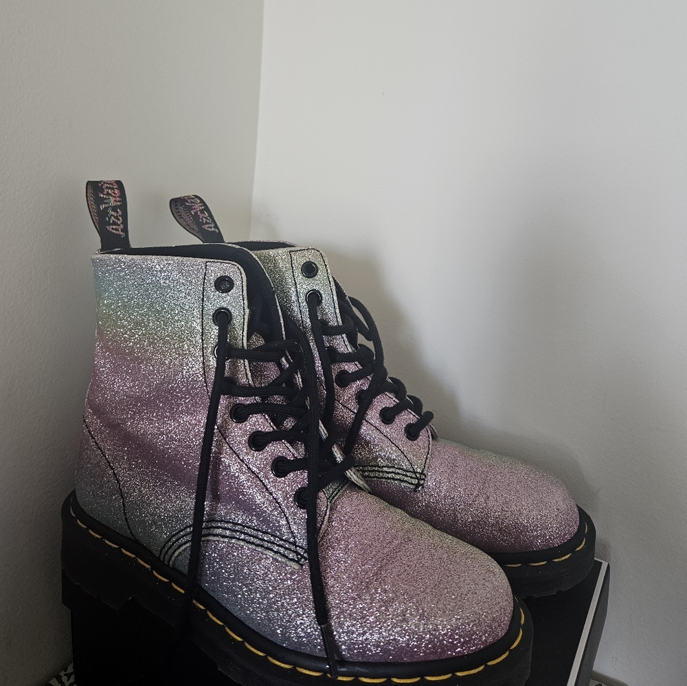 Rainbow Glitter Doc Martens